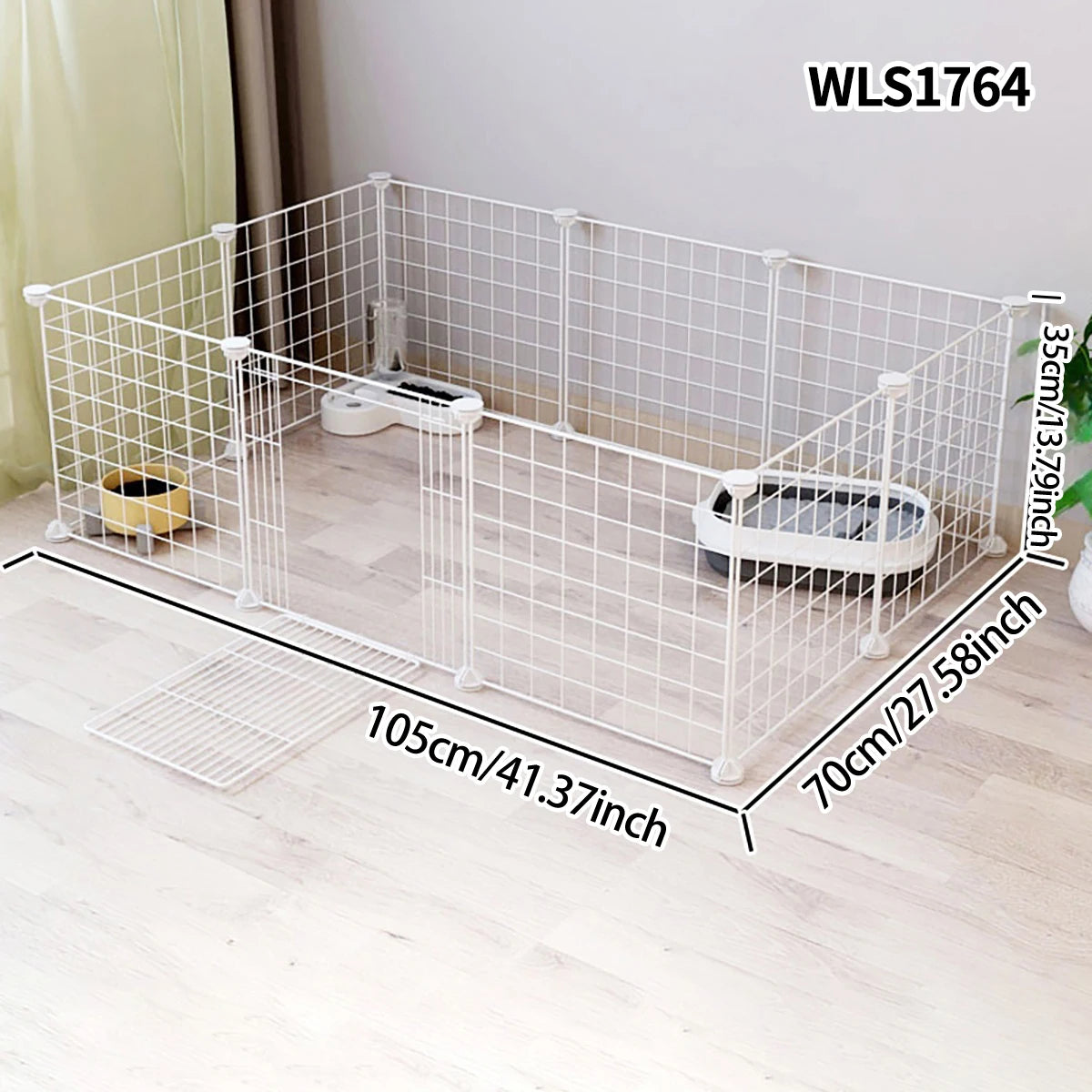 Pet Splicing Fence with Detachable Iron Mesh Gate, Isolation Barrier, Anti-Escape Gate, Indoor Fence, Easy to Assemble, Portable Cage - Play Paws Toys