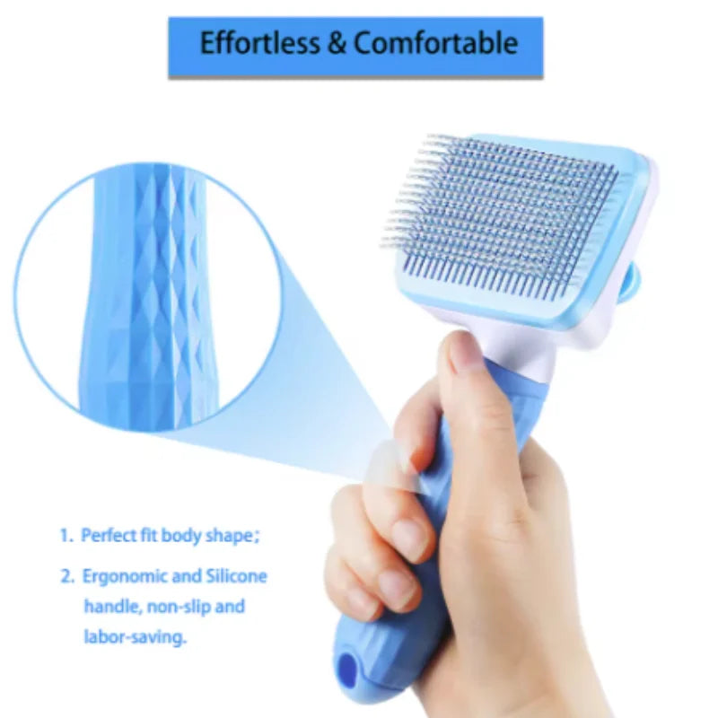 Pet Hair Remover Brush for Dogs And Cats Long Hair Grooming Comb Bath Cleaning Brush Essential Pet Supplies