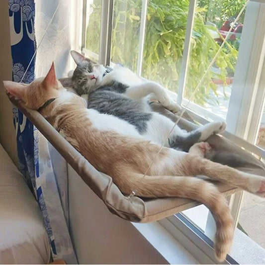 Pet Cat Hammock Aerial Hanging Cat Bed Cats Bed House Kitten Climbing Frame Sunny Window Seat Nest Bearing 20kg Pet Accessories - Play Paws Toys