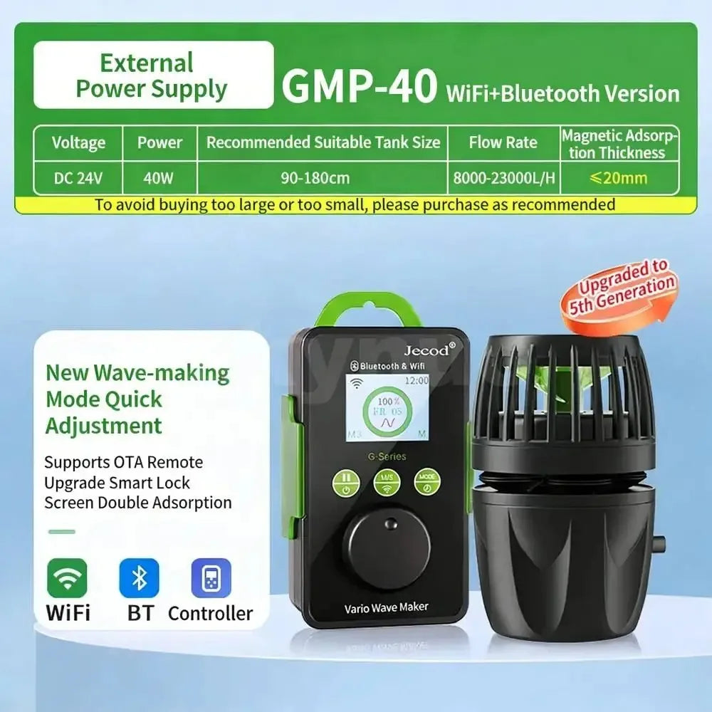 Jebao Jecod GMP Bluetooth APP Wave Maker Pump Aquarium Powerhead U.S. Warehouse Tax Free Fast Shipping