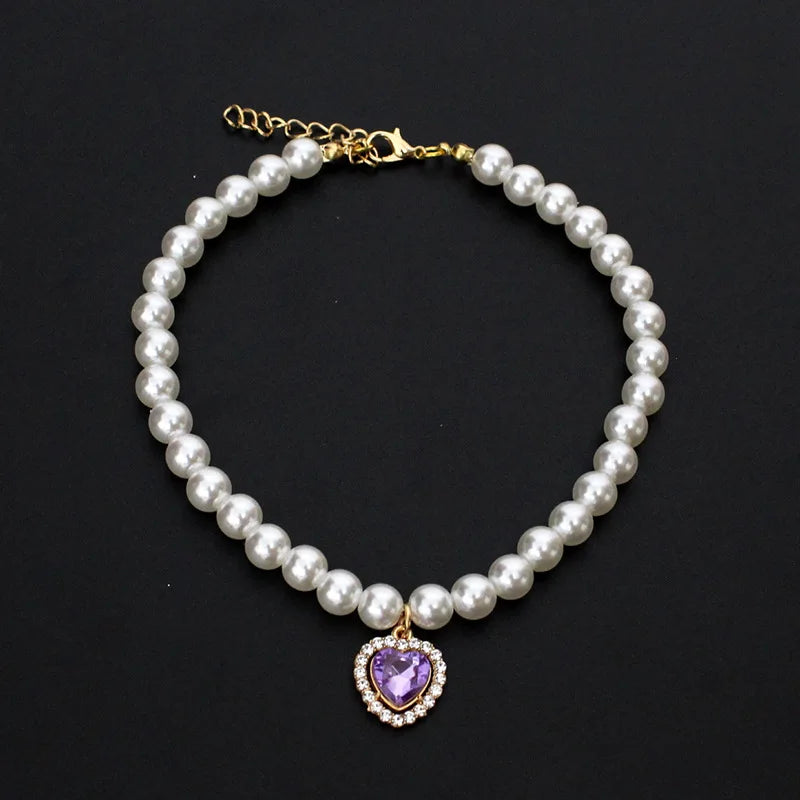 Arrival Cat Collar Cute Exquisite Pearl Necklace High Simulation Pearls Adjustable Pet Neck Decoration Summer Fashion Accessorie