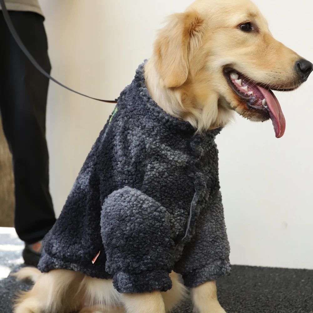 HOOPET 3XL-7XL Winter Thick Big Dog Clothes Lambs Wool Jacket for Medium Large Dogs Windproof Coat Pet Accessories
