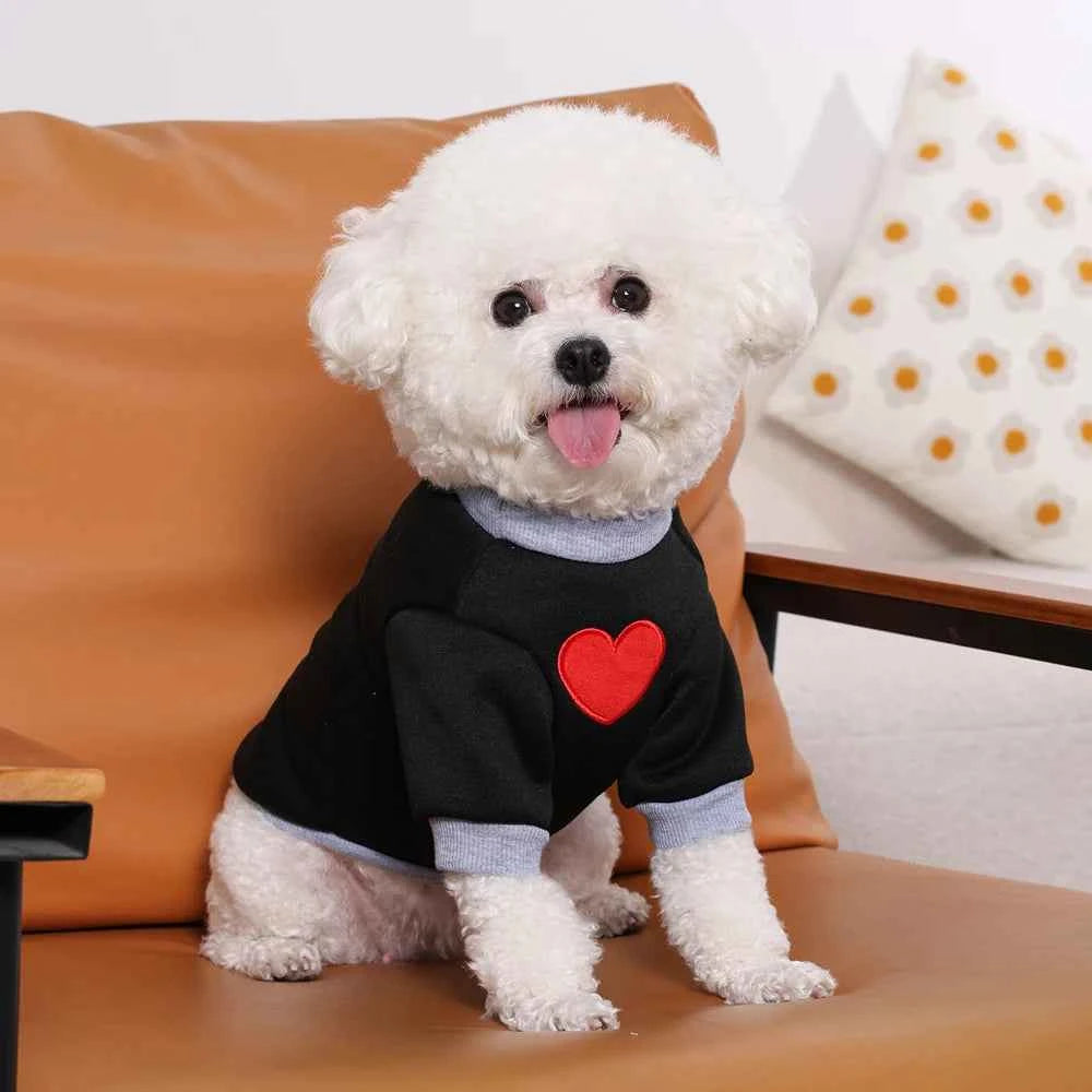Medium Cat Sweater for Taddy Yorkshire Winter Warm Small Dog Hoodie Love Medium Thickened Cute Puppy Bipedal Clothes Accessories