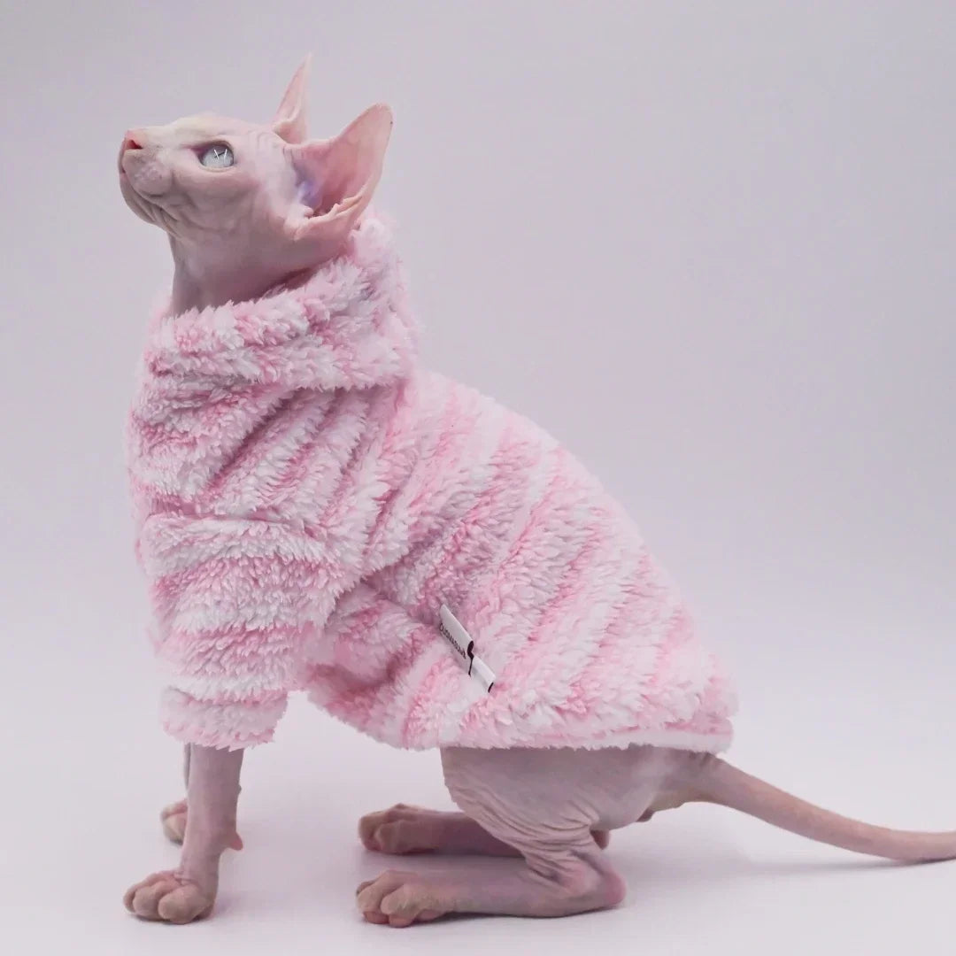 DUOMASUMI Soft Double-sided FluffY Winter Jacket Warmth Coat for cat Thickening Sphinx Sphynx Cat Clothes  Hairless Cat Outfits - Play Paws Toys