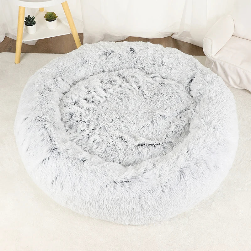 Dog Bed Donut Big Large Round Basket Winter Plush Beds for Dogs Medium Accessories Fluffy Kennel Small Puppy Pets Cat Products