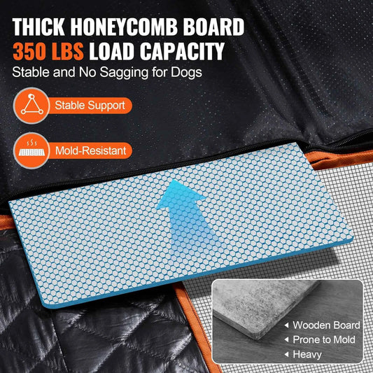 SucceBuy Back Seat Extender Dog Car Seat Cover for Back Seat Bed with Mesh Window and Storage Pocket Supports 350lbs Dog Hammock