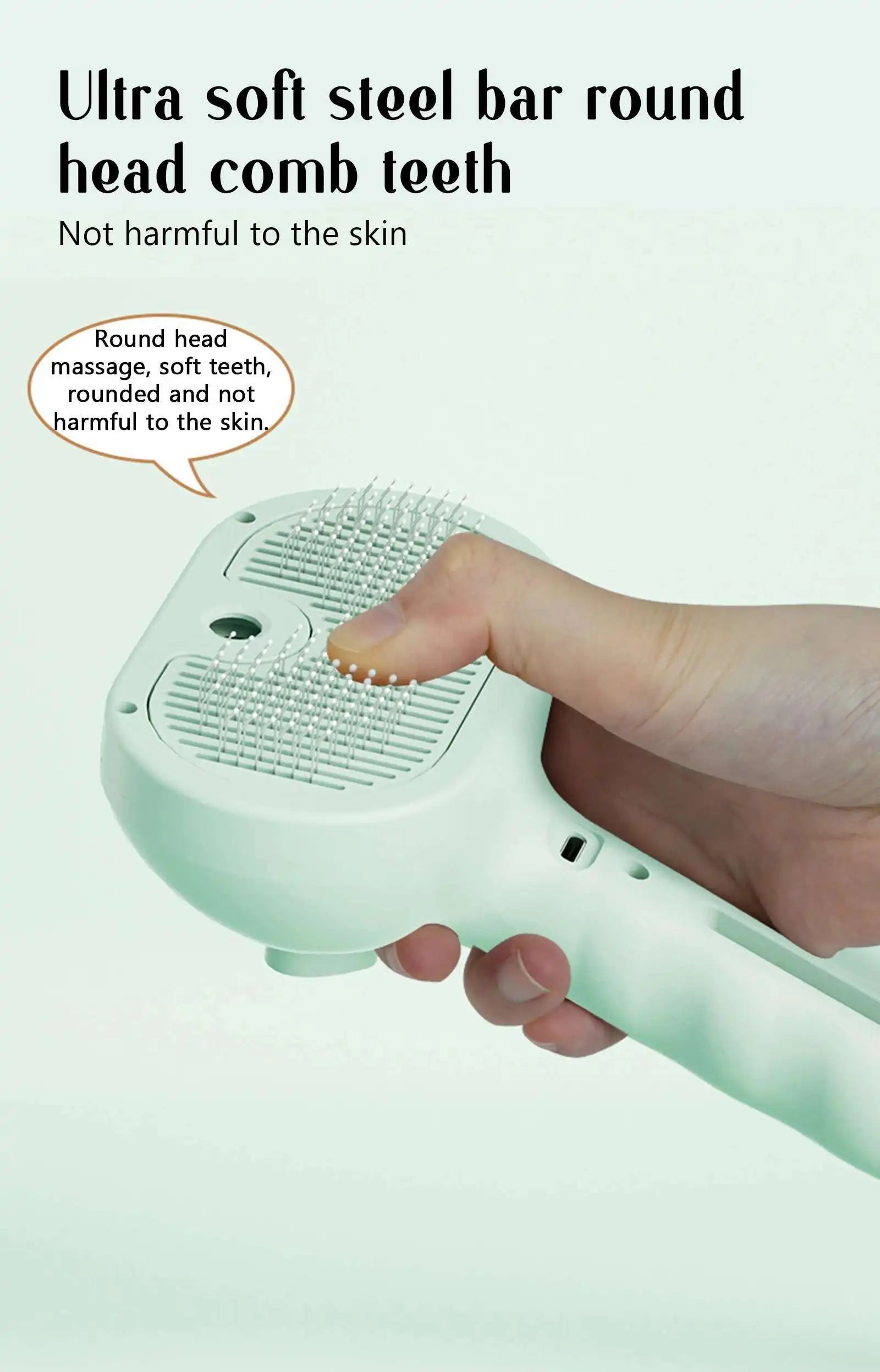 Hot Cat Brush with Steam Dog Spray Pet Steam Massage Brush Spray Hair Removal Comb Massage Steamer Comb for Long Hair Dogs Cats