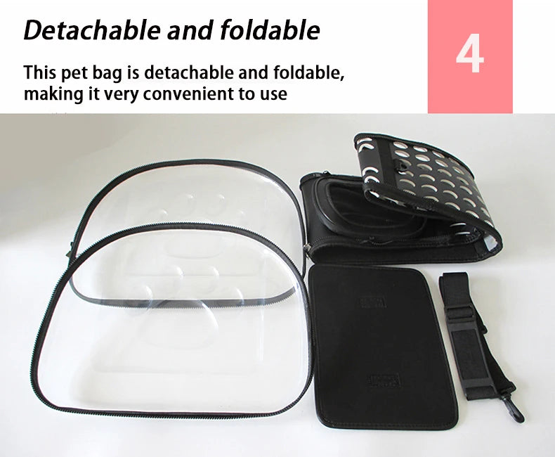 Pet Shoulder Bag Cat Carrier Outdoor Travel Breathable Handbag Puppy & Kitten Capsule Transparent Portable Shoulder Strap Bag - Play Paws Toys