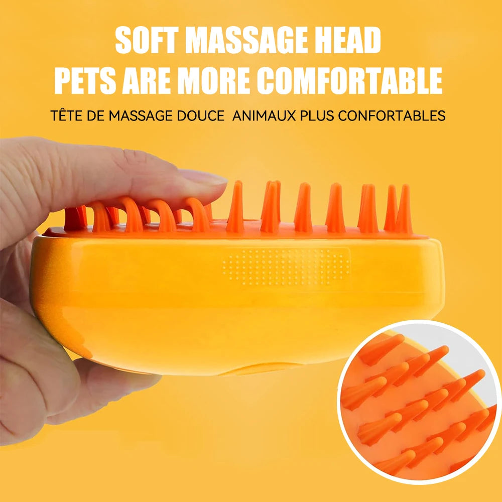 Cat Steamy Brush 3 in 1 Grooming Steam Brush Electric Sprayer for Massage Pet Dog Grooming Shedding Hair Cleaning Massage Combs