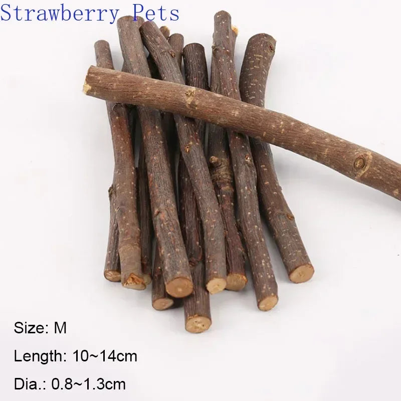 Natural Apple Branch Chew Sticks for Small Pets (5-40pc)
