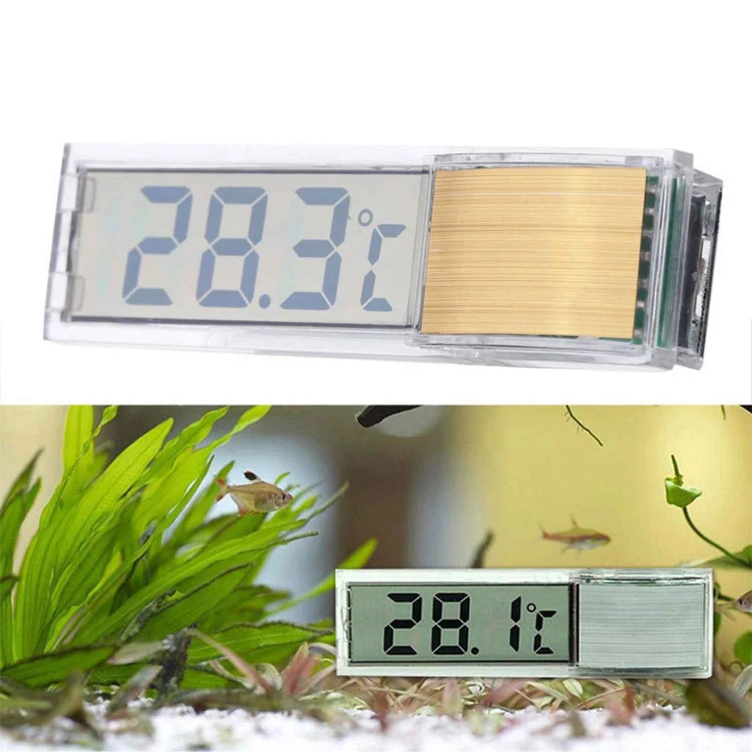 Aquarium Thermometer Electronic LCD Digital Fish Tank Temperature Measurement Fish Tank Temp Meter Aquarium Accessories 1pc