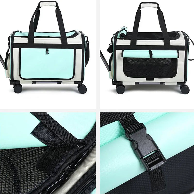 Pet Trolley Cat Bag Extra Large Portable Case Detachable Dog Trolley Case Large Foldable Pet Bag Cat Travel Carrier Bag - Play Paws Toys