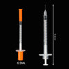 50/100Pcs 0.3/0.5/1ML Disposable Plastic Veterinary Syringe Orange Cap Sterile Insulin Syringe With Needles For Pet Farm Animals