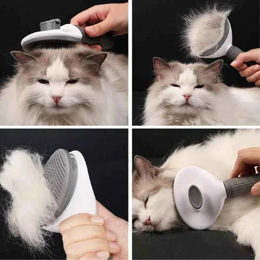 Pets Grooming Brush Self-Cleaning Dog &   Cat Hair Remover Deshedding Massage Comb