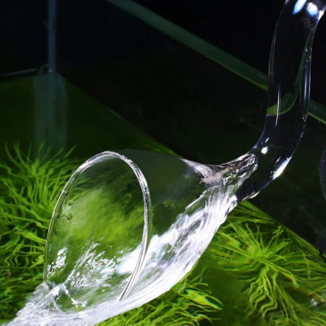 High Borosilicate Glass Lily Pipe Inflow Outflow - Fish Tank Water Surface Skimmer Filter for Crystal Clear Planted Aquariums
