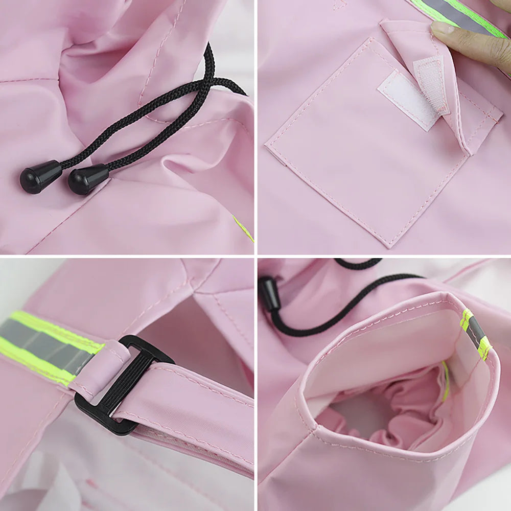 Waterproof Large Dog Raincoat Corgi Cloak Style Puppy Dog Clothes Reflective Pet Windproof Rainproof Hooded Raincoat for Dog