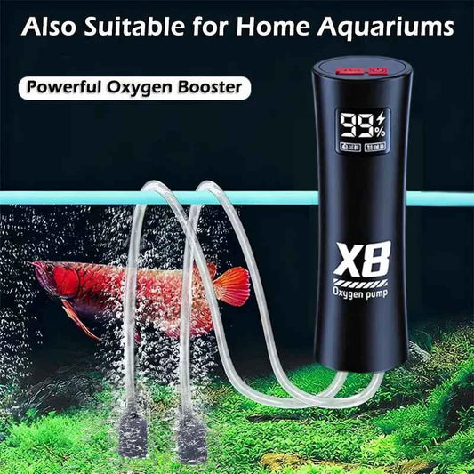 Aquarium Fish Tank Oxygen Pump Charging Dual-Purpose Air Pump Usb Lithium Battery Household Portable Fishing Mute Outdoor