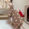 High-neck Cotton Spring Autumn Coat for Cat Soft Undershirt for Sphynx Cat in Winter Sweet Purple Beige Loungewear for Kittens - Play Paws Toys
