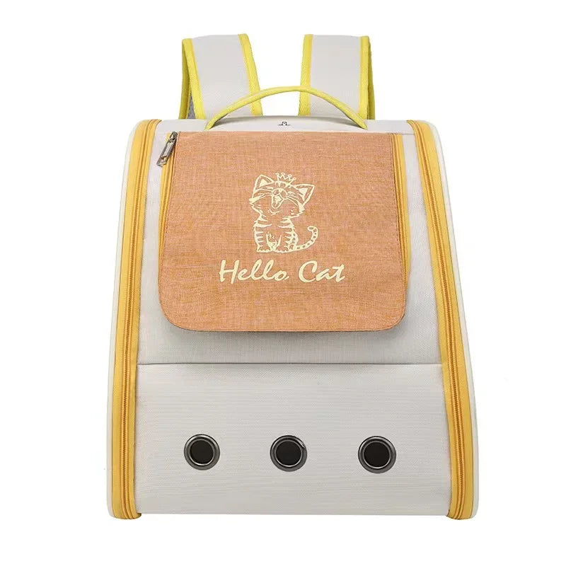 Pet Cat Carrier Backpack Breathable Portable Travel backpack for cat and dog With Anti Breakaway Belt Three-door design AA074 - Play Paws Toys