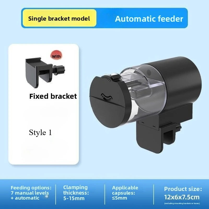 Automatic Fish Feeder 100ML Battery Powered Programmable Timer Aquarium Tanks Easy Setup Vacation Use Pet Care Fishbowl Food