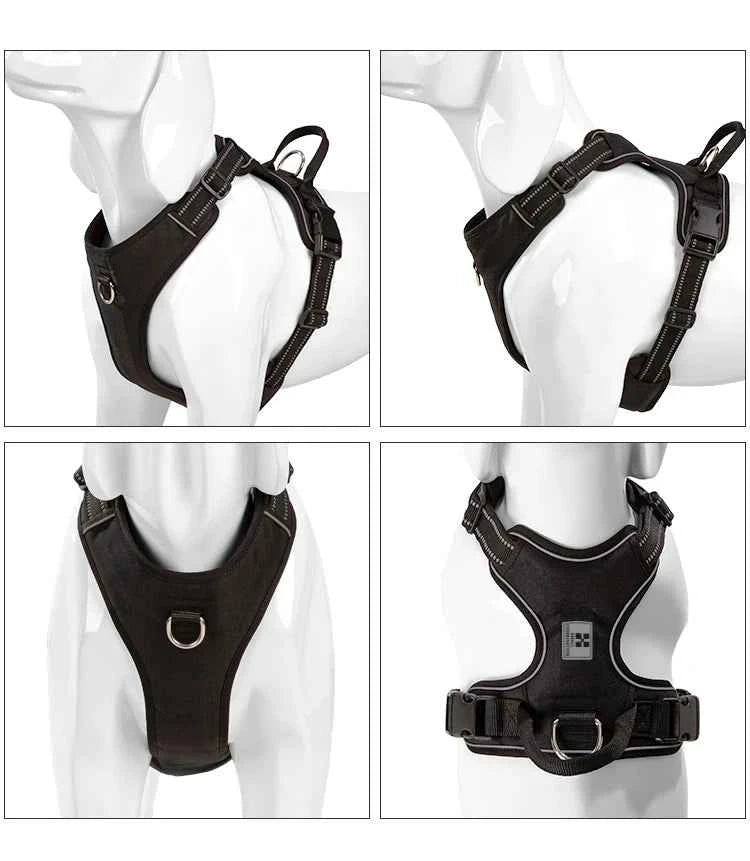 SMALL COMBINATION Dog Harness No Pull Reflective Pet Dog Chest Harness Adjustable for Small Medium Large Dogs Outdoor Walking