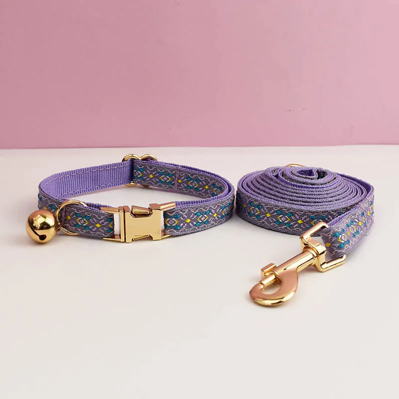 Adjustable Comfortable Cat Collar with Bell Personalized Pet Collar for Cats And Small Dogs metal hardware set cat collar