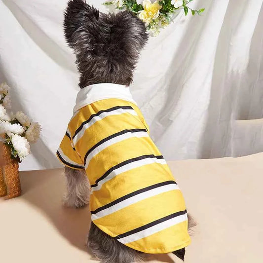 New summer puppy striped short sleeves Dog Vest Trendy POLO Shirt for Yorkshire Pomeranian Cat Pullovers mascotas ClothingTshirt