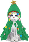Cat Christmas Outfit Green Pet Cloak with Hat Star Pompoms Puppy Cape Clothes Tree Elf Costumes Party Pet Supplies Accessories - Play Paws Toys