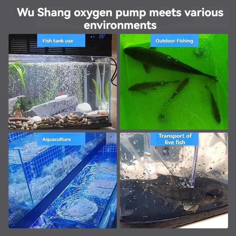 5W USB Rechargeable Oxygen Pump for Outdoor Fishing/Aquarium, Portable Aerator with 48H Runtime for Night Fishing