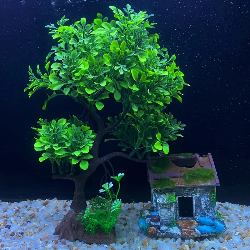 Simulation Water Glass Fish Tank Landscaping Decoration Imitation Water Plant tree Aquarium Ornament DIY Fish Tank Decor bigsize