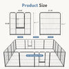 JHK 16 Panels Dog Playpen Pet Fence Metal 24 Inch to 32 Inch Foldable Large Dog Puppy Exercise for Yard Gate Camping Outdoor