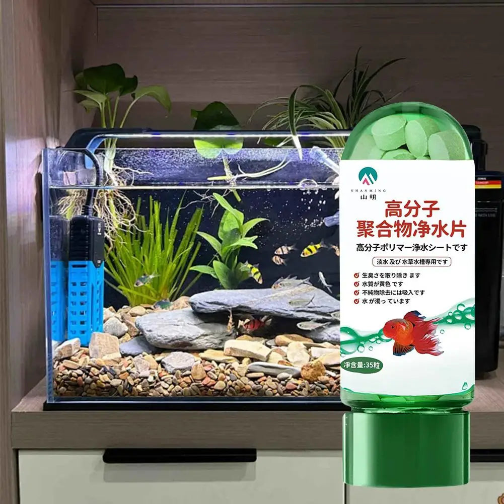 Water Purification Tablets Fish Bowl Water Cleaning Odor Remover Effective Algae Repellent Agent Safe Environment for Your Fish