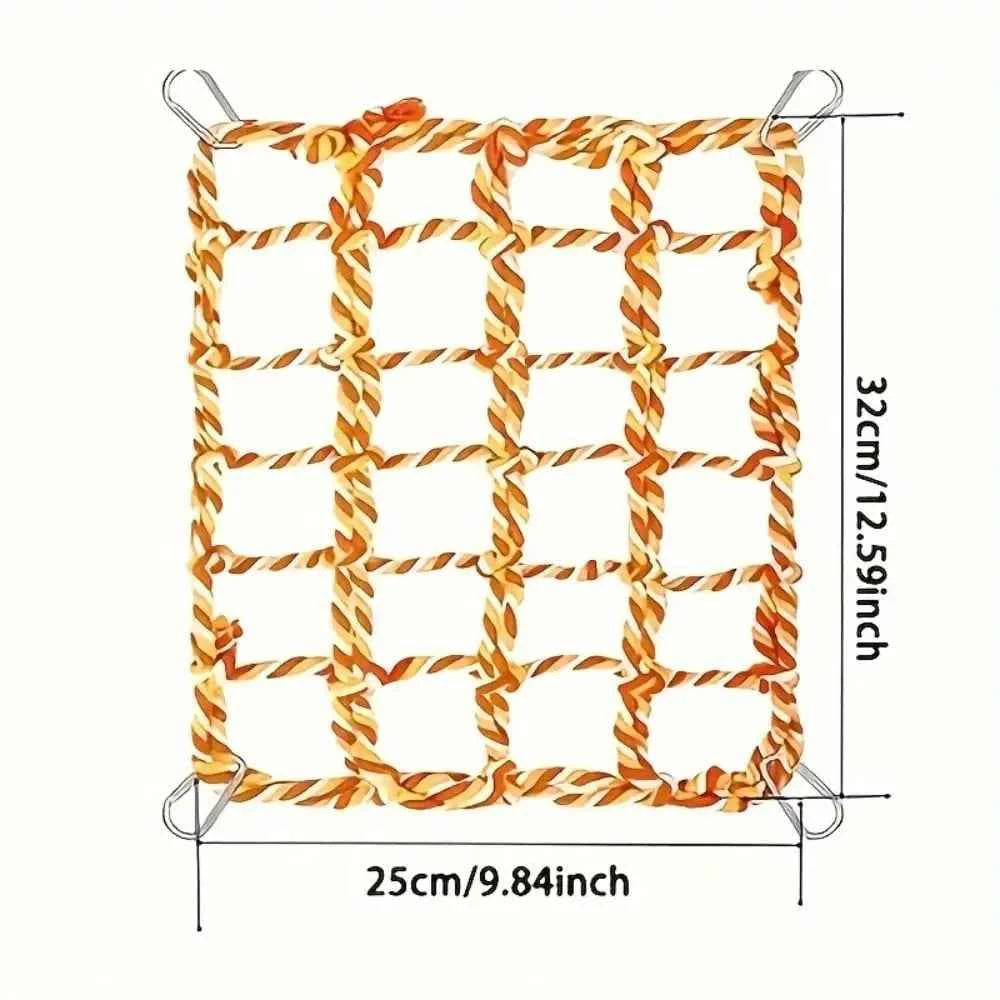 1 Pcs Trending Pet Hammock Net Sturdy Braided Bed for Small Pets Parrots Guinea Pigs Fun Hanging Play Sleep Gear
