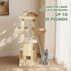51 In Multi-Level Cat Tree Tower Space Saving Indoor Cat Playhouse with Scratching Board Cozy Condo Durable Plywood Construction
