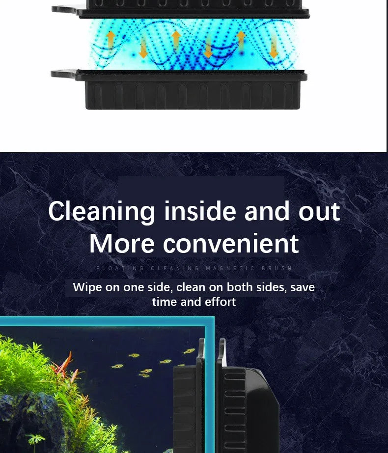 New Magnetic Brush Cleaning Tool Strong Suction Glazing Scrub Easy To Cleaning Double Sided Fish Tank Aquarium Tank Scrubber