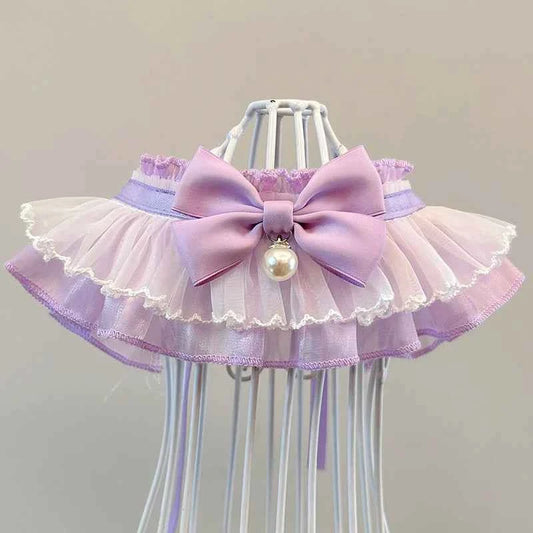 Cat Dog Scarf Collar Princess Style Cute Tie Accessory Collar Pocket
