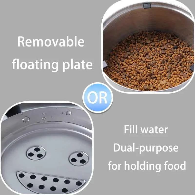 Stainless Steel Dog Floating Bowl No Spill Anti-Splash Non-Slip Pet water dispenser for dogs Big Capacity Dog Feeder Bowl