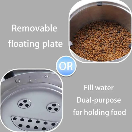 Stainless Steel Dog Floating Bowl No Spill Anti-Splash Non-Slip Pet water dispenser for dogs Big Capacity Dog Feeder Bowl