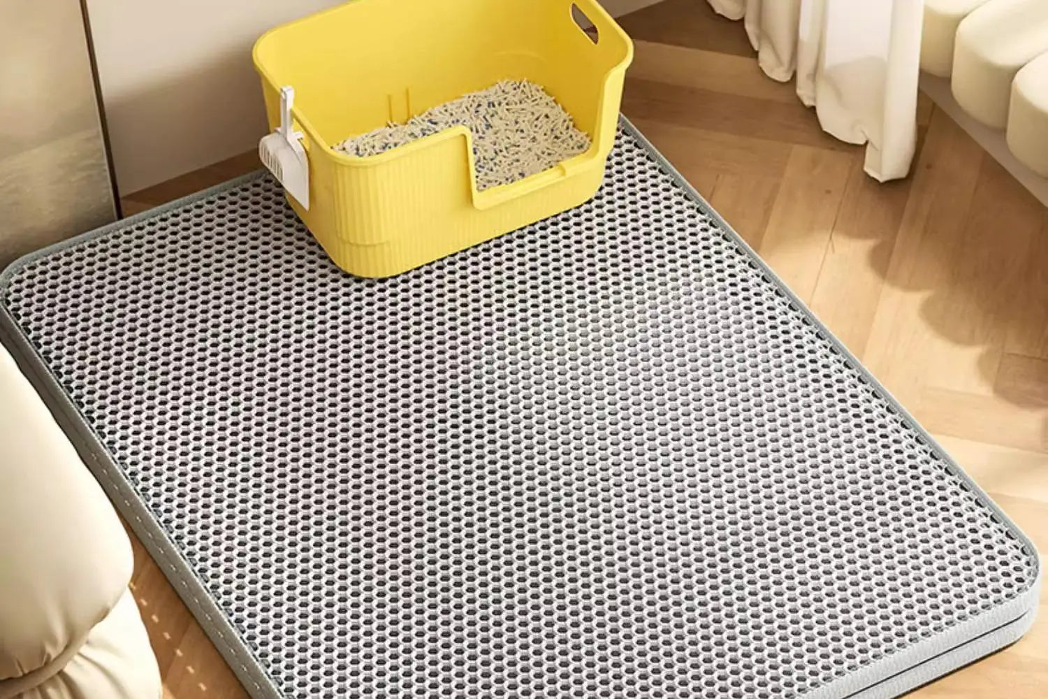 Extra Large Cat Litter Mat Heavy Duty Waterproof 2 Layer Non Slip Washable Pet Floor Protector Litter Box Sand Stopper - Play Paws Toys