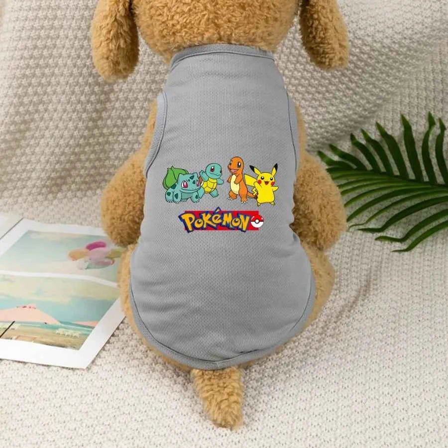 1pc  Pokémon Family print pet vest, soft and comfortable sleeveless T-shirt for cats and dogs