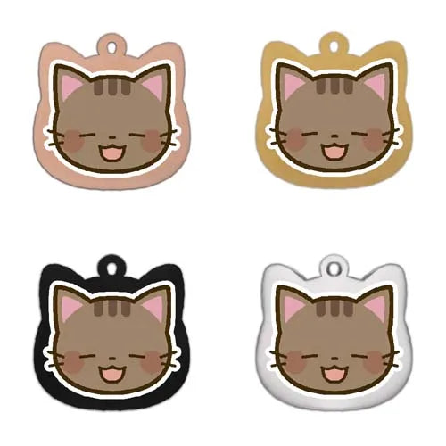 Cute Personalized Cat Tags Stainless Steel Colored Pattern Pets Cat Name Tags Pendant Engraved Keyring Kitten Accessories