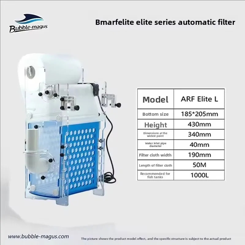 Bubble Magus 2025 New Elite ARF-S/M/L G2 Automatic Roller Filter Aquarium Fish Tank Auto Fleece Sump Filtration System