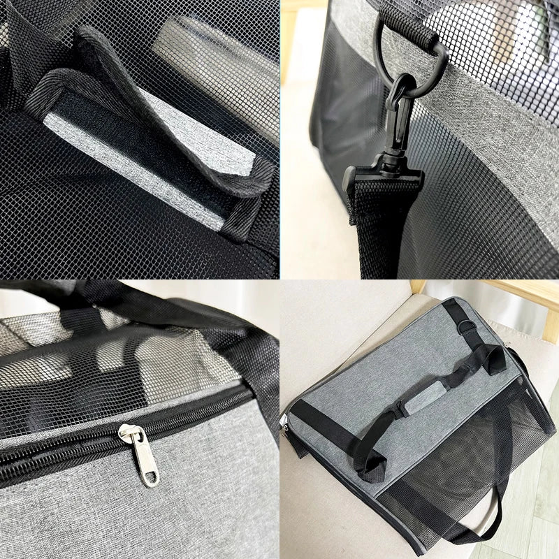 Cat Bags Portable Dog Carrier Bag Mesh Breathable Foldable Cats Carrier Bag Travel Breathable Transport Handbag - Play Paws Toys