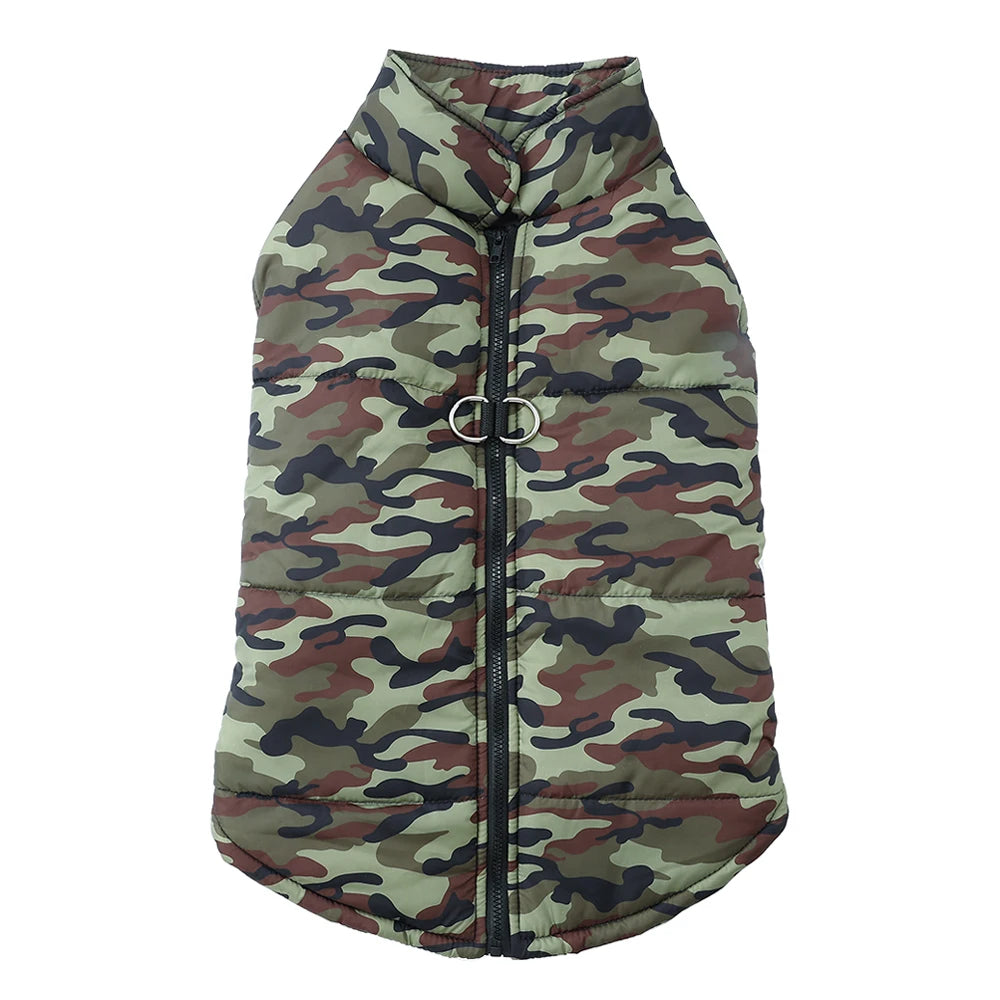 4XL-6XL Large Dog Jacket Clothes Winter Waterproof Coat For Big Dogs Vest Costume Camouflage Print Golden Retriever Pet Overalls