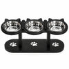 15° Tilted Elevated Cat Bowl Stand with 3 Stainless Steel Bowls for Cats, Puppies and Small Pets, Detachable, Easy to Clean
