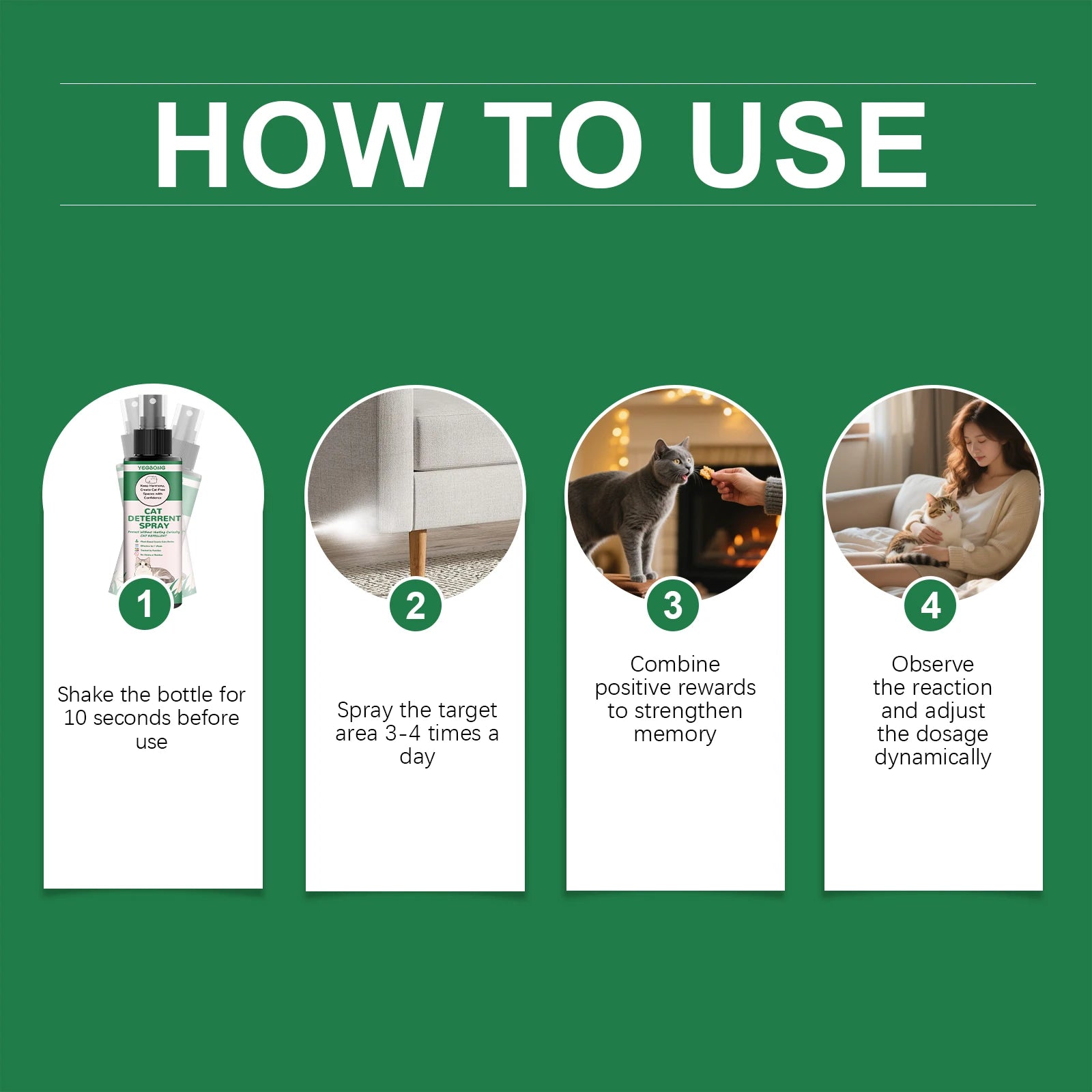 Yegbong Cat Deterrent Spray for Furniture Protection Against Scratching Couch Carpet Plants Pet Safe Training Aid for Cats 100ml