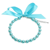 Adjustable Pet Pearl Necklace Bling Simulated Pearl Cat Bead Collar Elegant Bow Knot Ribbon Pet Simulated Pearl Collar