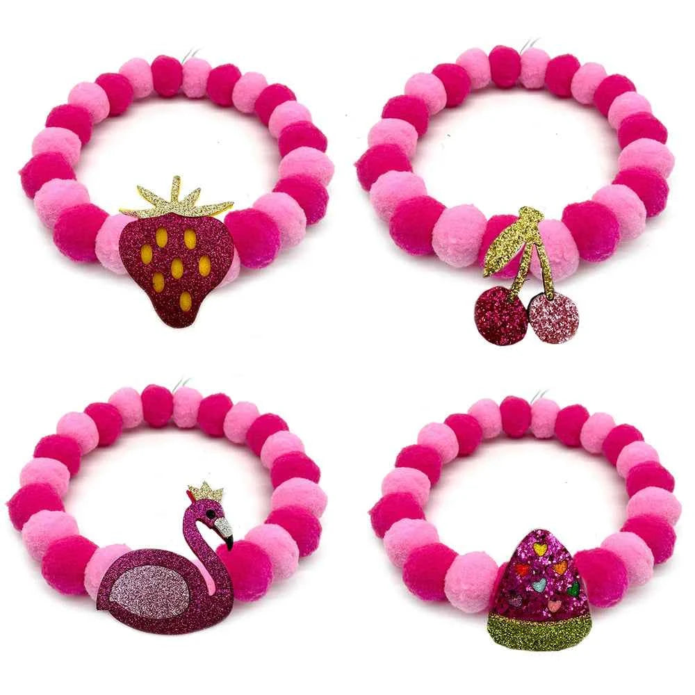 20pcs Fashion Pet Dog Bowtie Summer Fruit Style Hair Ball Necklace Collar Small Large Dog Bowtie Ties Dog Grooming Accessories