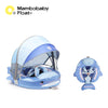 Mambobaby Baby Pool Float with Canopy & Tile Baby Swim Ring Infant Swimming Trainer Circle With Adjustable Strap for Boys Girls