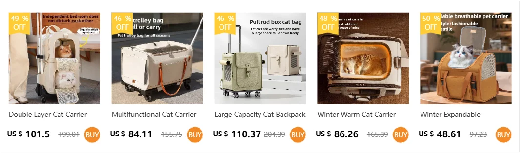 Double Layer Breathable Pet Carrier with Wheels Foldable Outdoor Travel Cat Trolley Case for Two Cats Portable Pet Trolley bag - Play Paws Toys